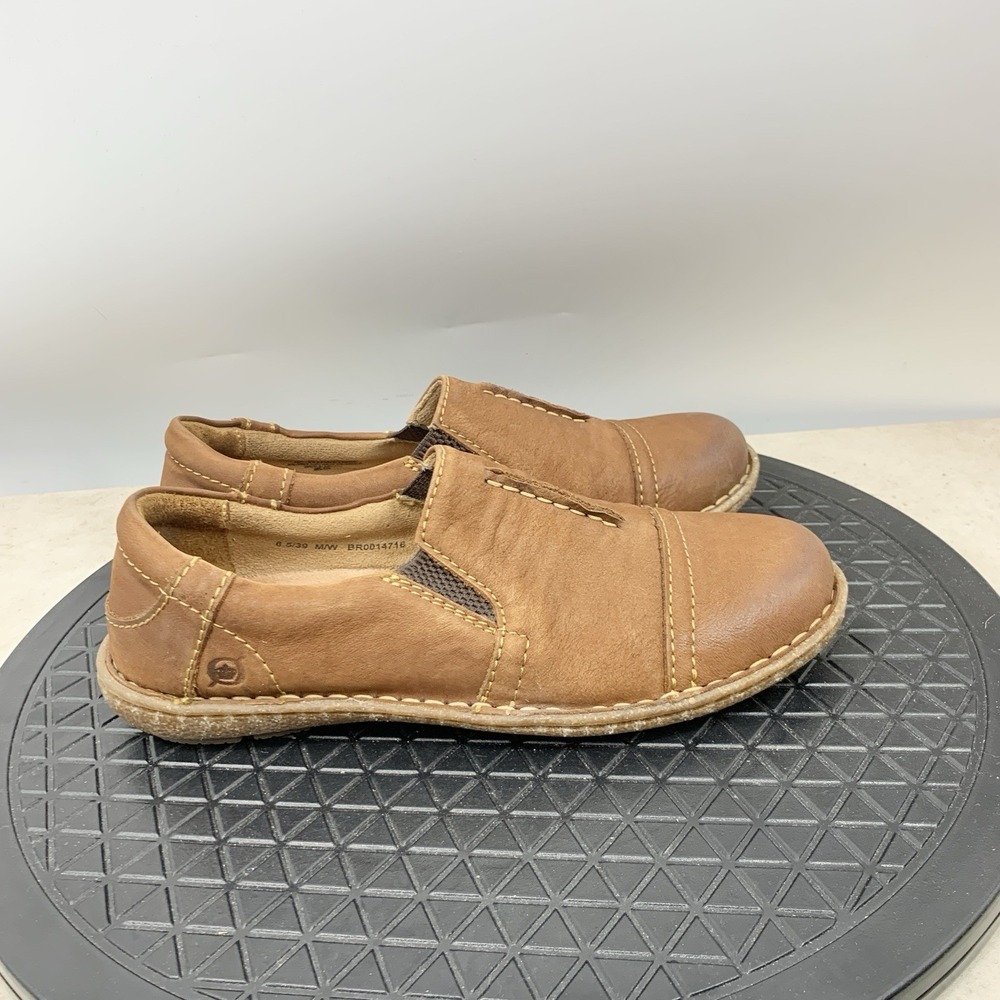 BORN Shoes Women 39 Size 8.5‎ Flats Brown Leather Slip On Loafers Sneakers